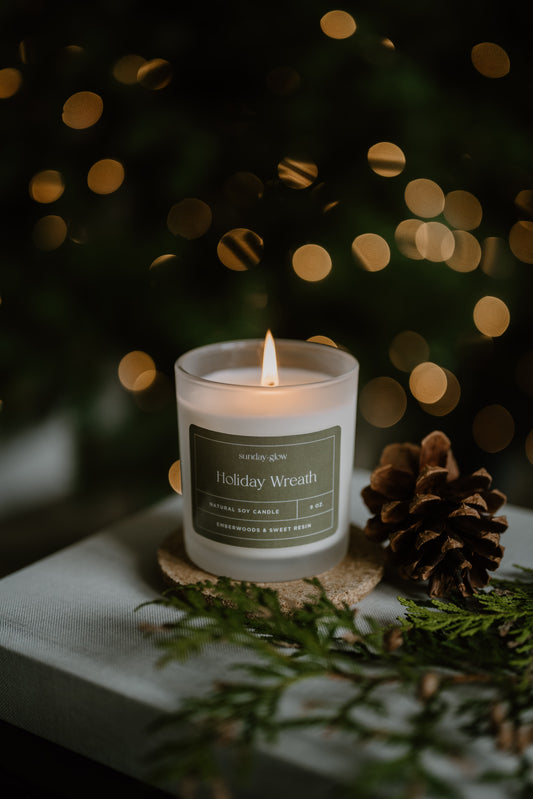 Holiday Wreath Candle